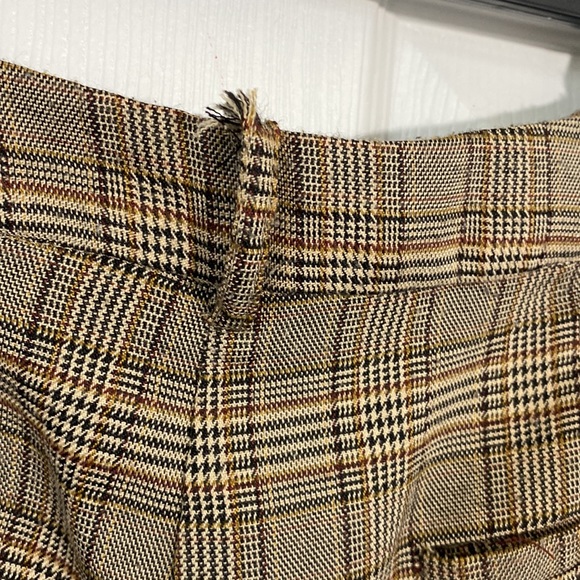 Lucca brown plaid hi rise cropped dress pants medium - Picture 4 of 6